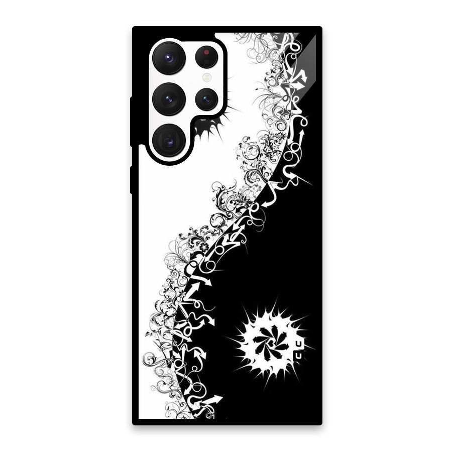 Half Peace Design Glass Back Case for Galaxy S22 Ultra 5G