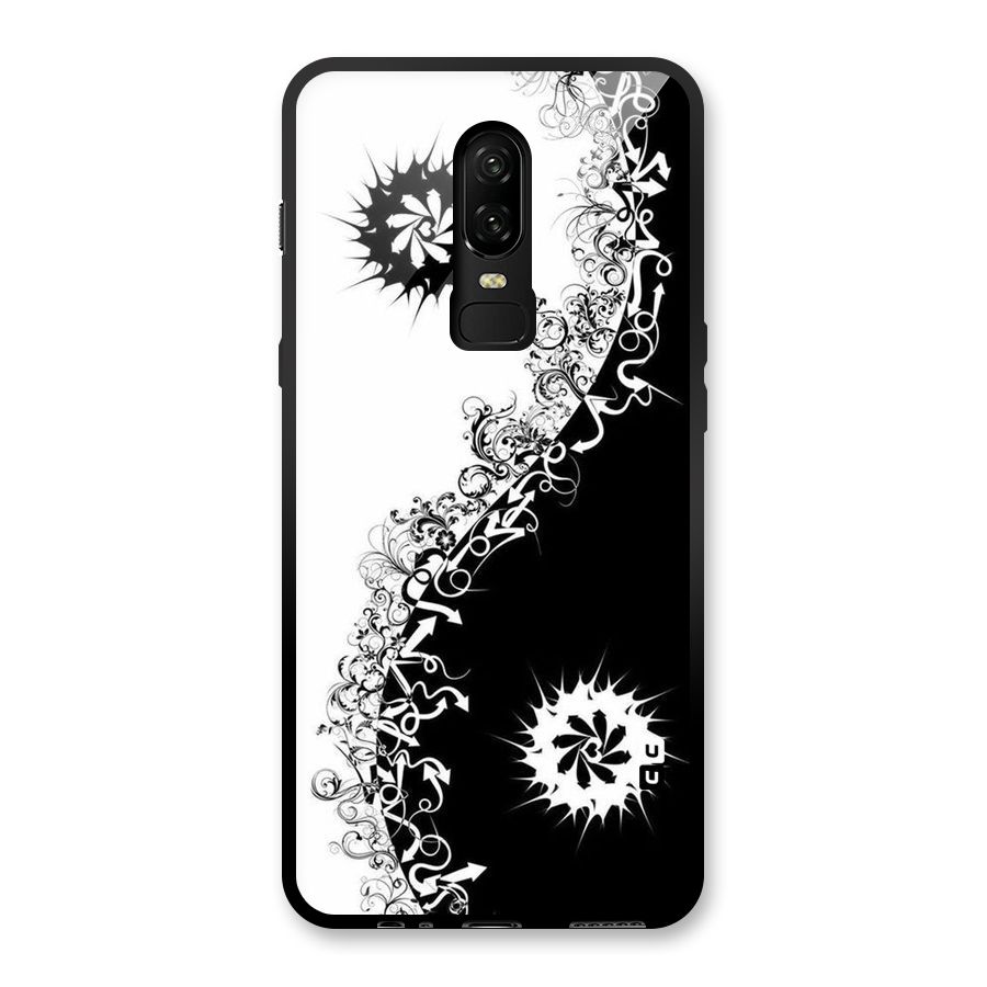 Half Peace Design Glass Back Case for OnePlus 6