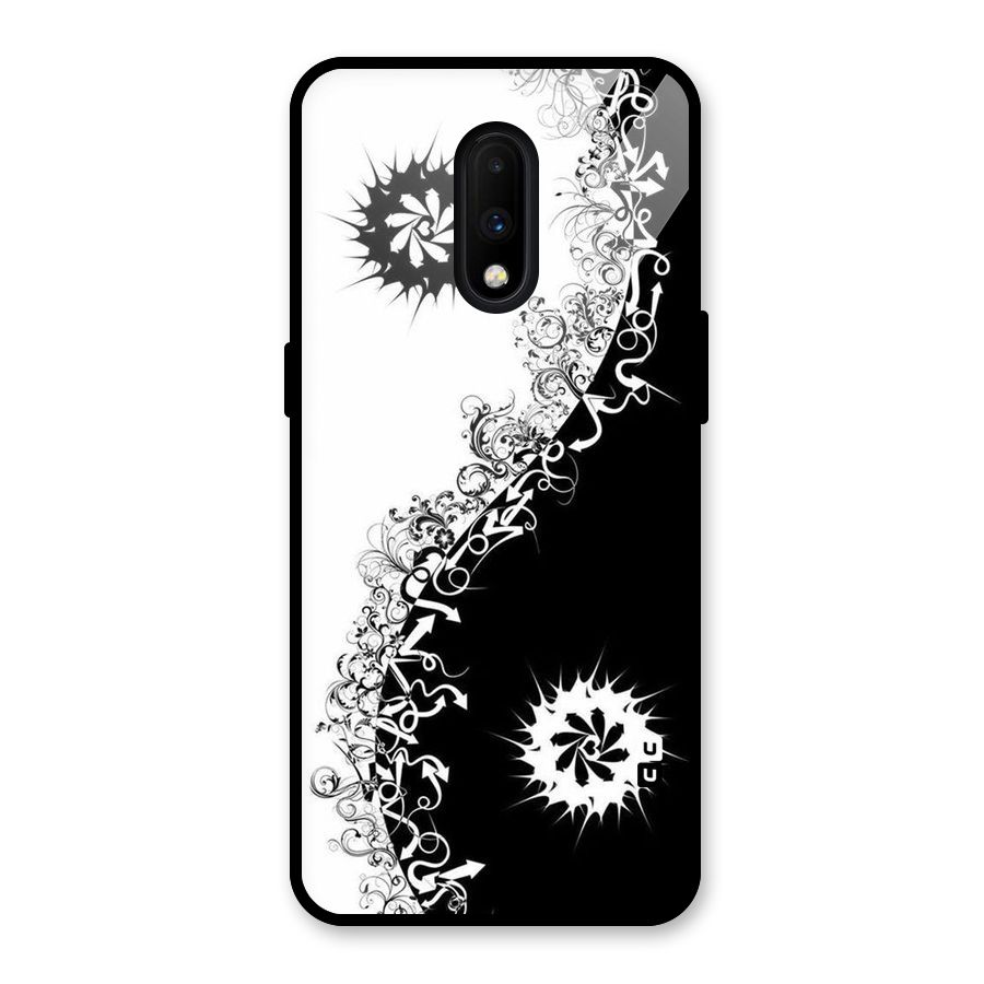 Half Peace Design Glass Back Case for OnePlus 7
