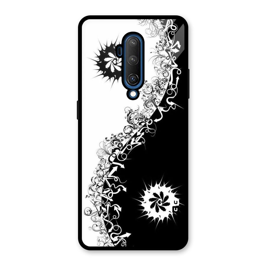 Half Peace Design Glass Back Case for OnePlus 7T Pro