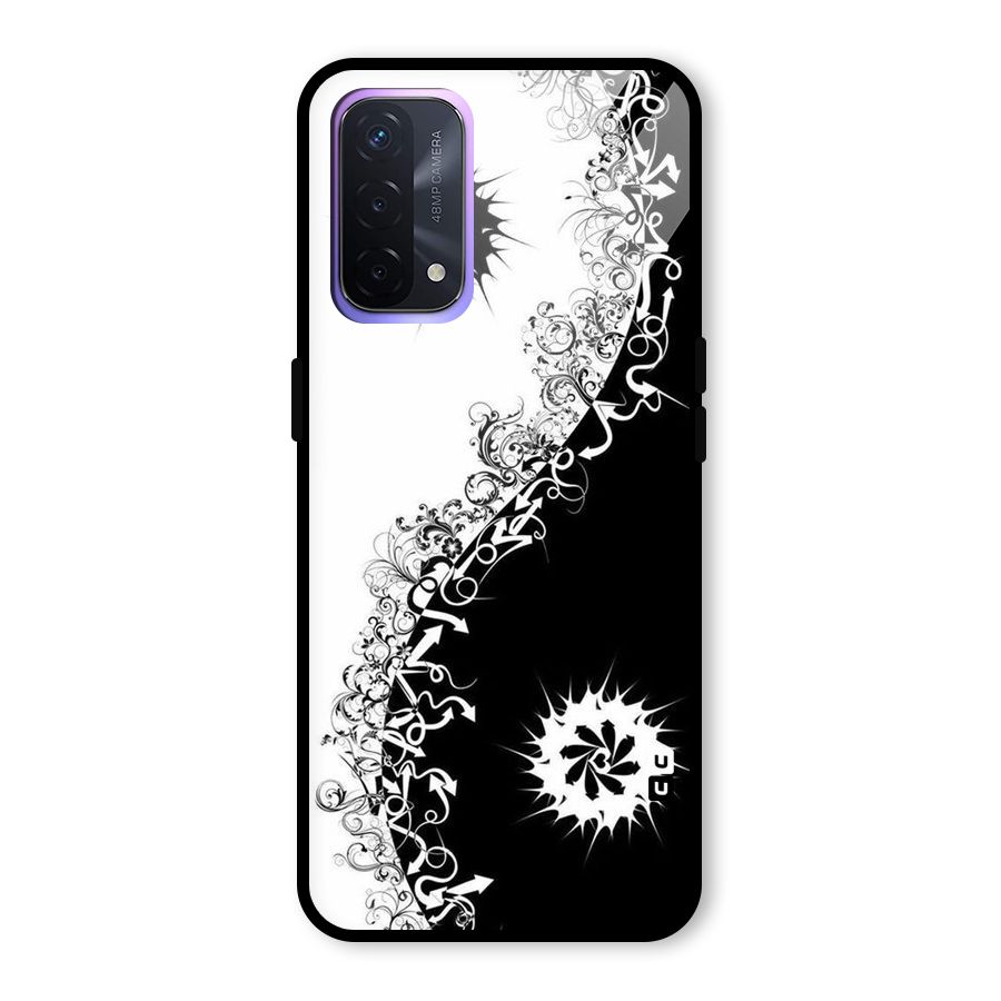 Half Peace Design Glass Back Case for Oppo A74 5G