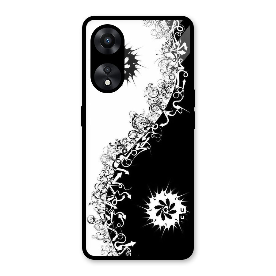 Half Peace Design Glass Back Case for Oppo A78
