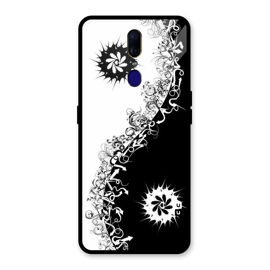 Half Peace Design Glass Back Case for Oppo F11