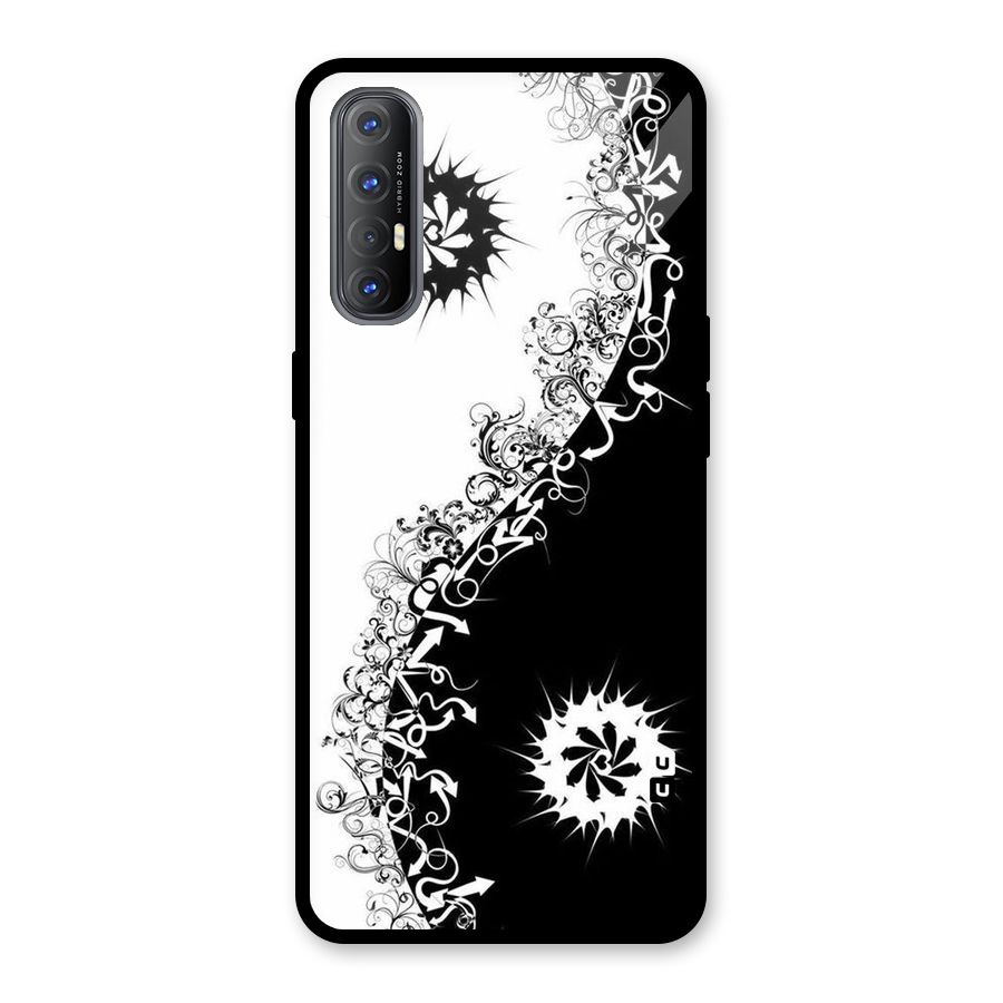 Half Peace Design Glass Back Case for Oppo Reno3 Pro