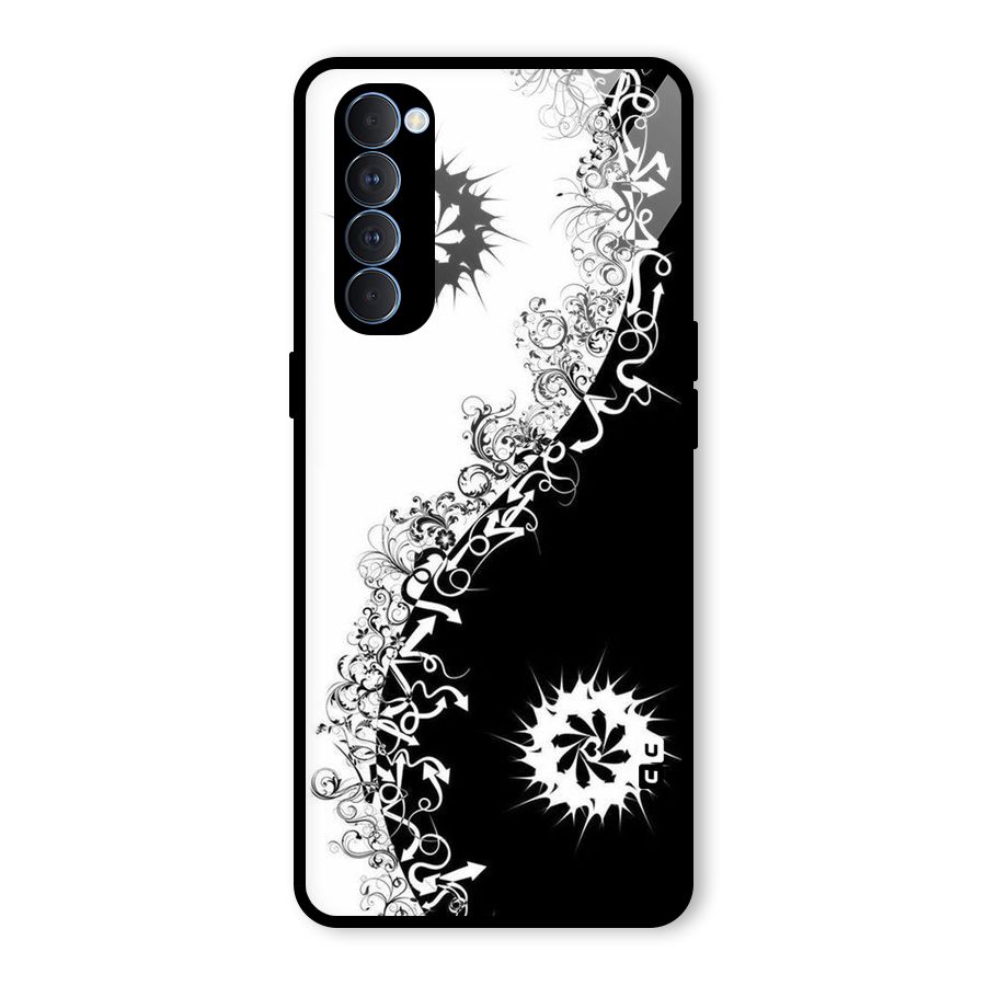 Half Peace Design Glass Back Case for Oppo Reno4 Pro