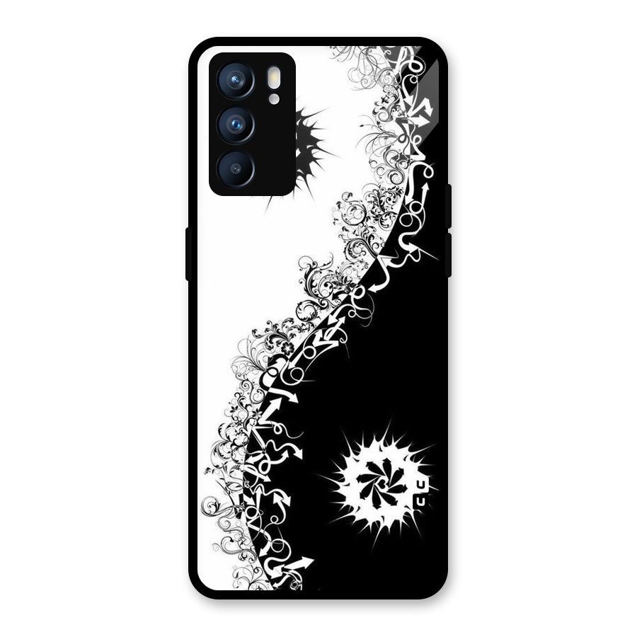 Half Peace Design Glass Back Case for Oppo Reno6 5G