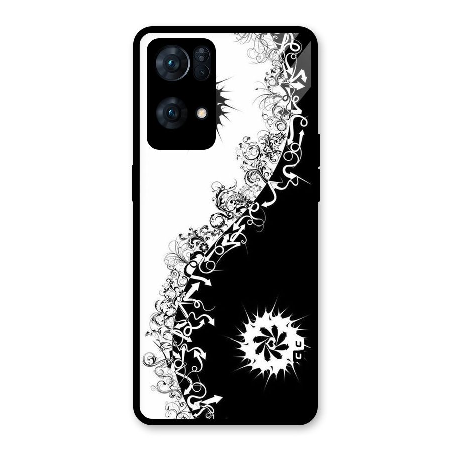 Half Peace Design Glass Back Case for Oppo Reno7 Pro 5G
