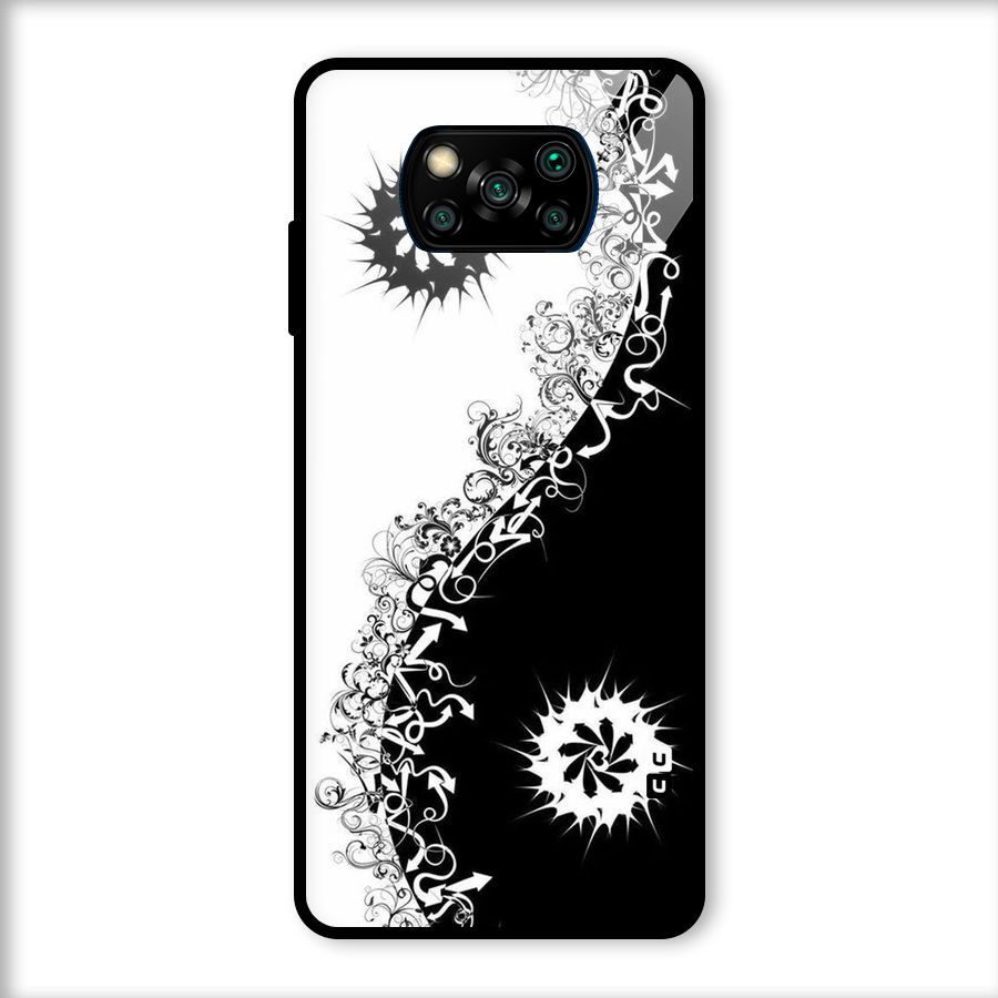 Half Peace Design Glass Back Case for Poco X3