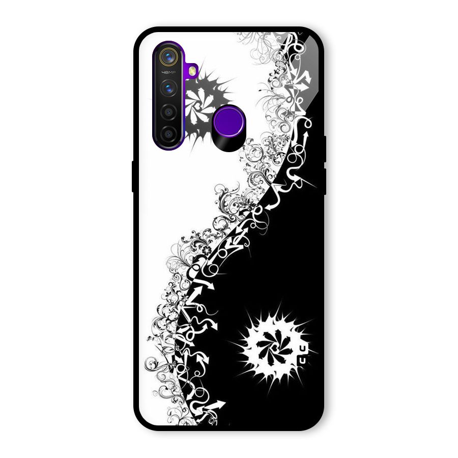 Half Peace Design Glass Back Case for Realme 5 Pro