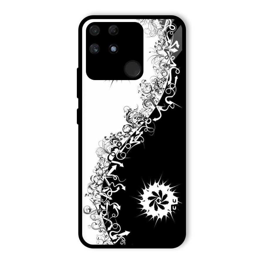 Half Peace Design Glass Back Case for Realme Narzo 50A