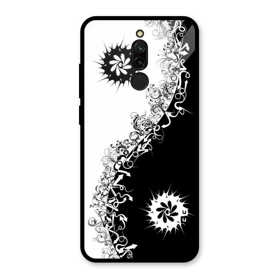 Half Peace Design Glass Back Case for Redmi 8