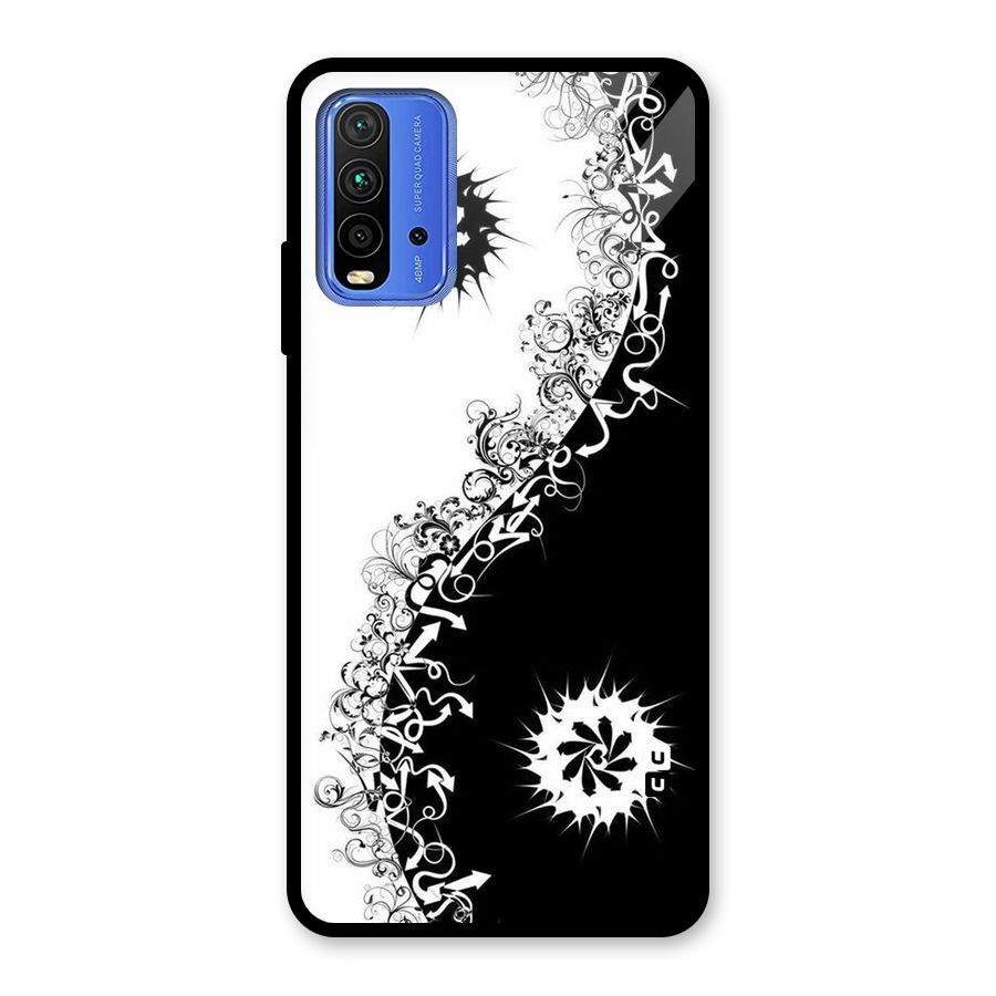 Half Peace Design Glass Back Case for Redmi 9 Power