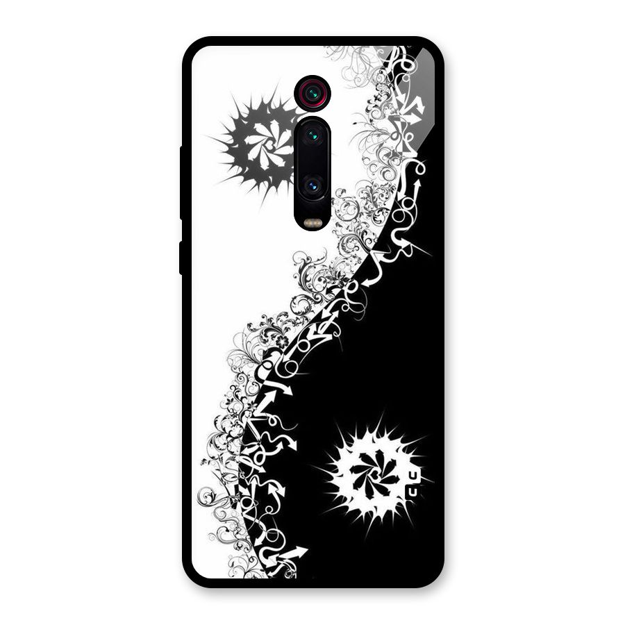 Half Peace Design Glass Back Case for Redmi K20 Pro