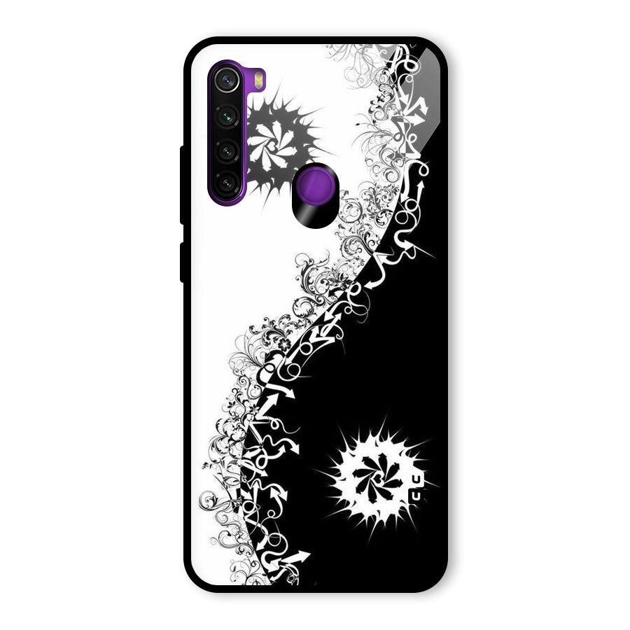 Half Peace Design Glass Back Case for Redmi Note 8