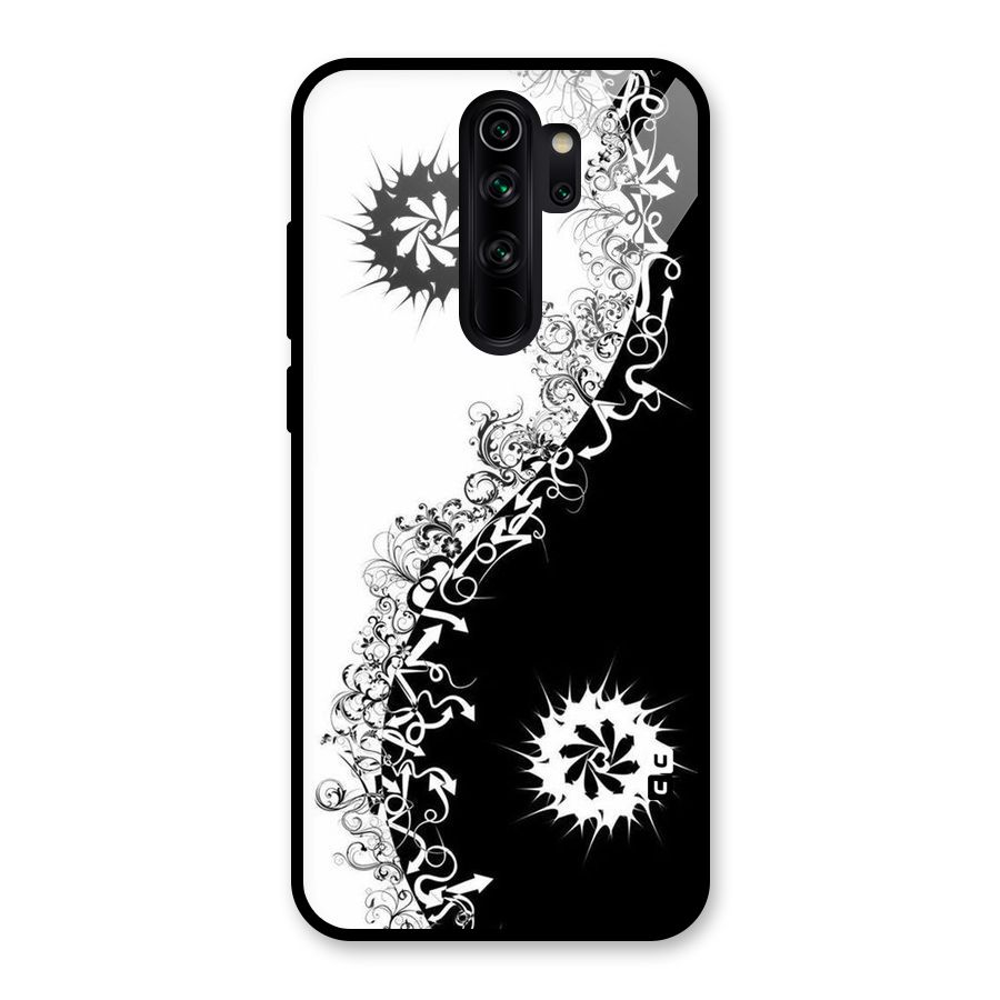 Half Peace Design Glass Back Case for Redmi Note 8 Pro