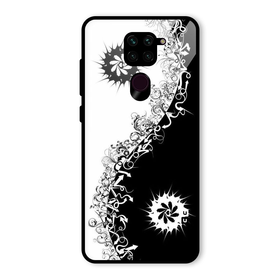 Half Peace Design Glass Back Case for Redmi Note 9