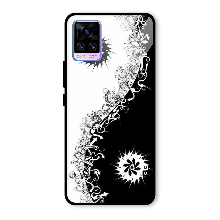 Half Peace Design Glass Back Case for Vivo V20 Pro