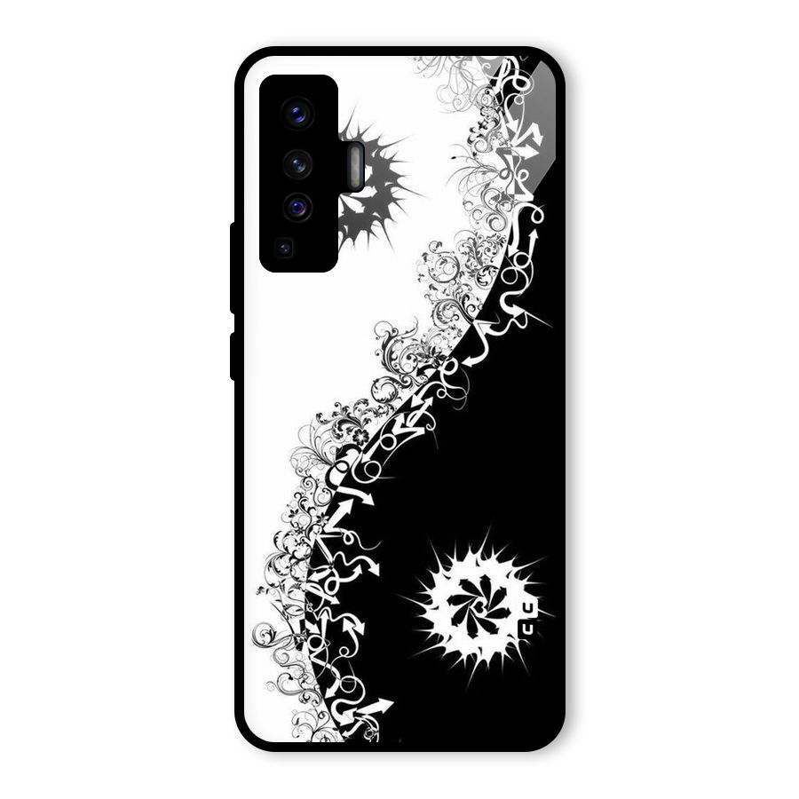 Half Peace Design Glass Back Case for Vivo X50