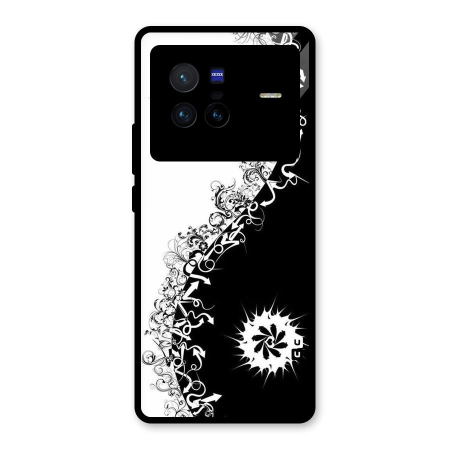 Half Peace Design Glass Back Case for Vivo X80
