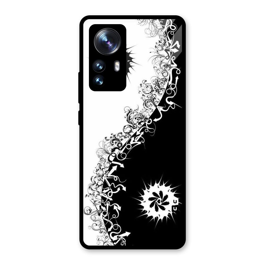 Half Peace Design Glass Back Case for Xiaomi 12 Pro