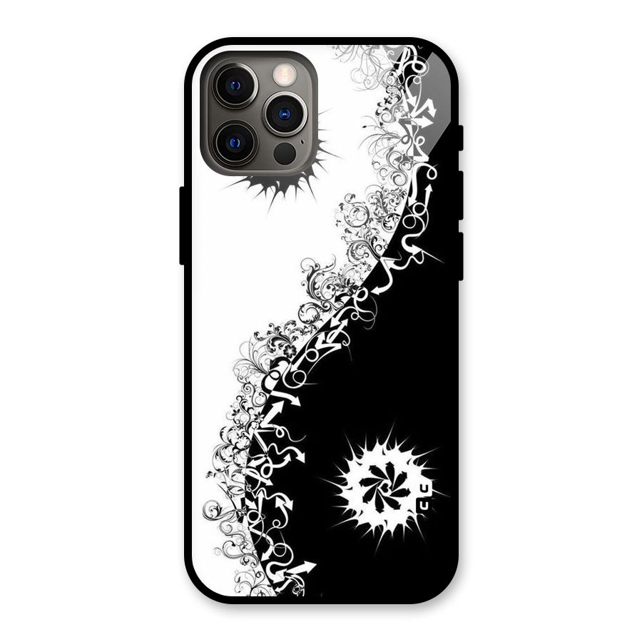 Half Peace Design Glass Back Case for iPhone 12 Pro
