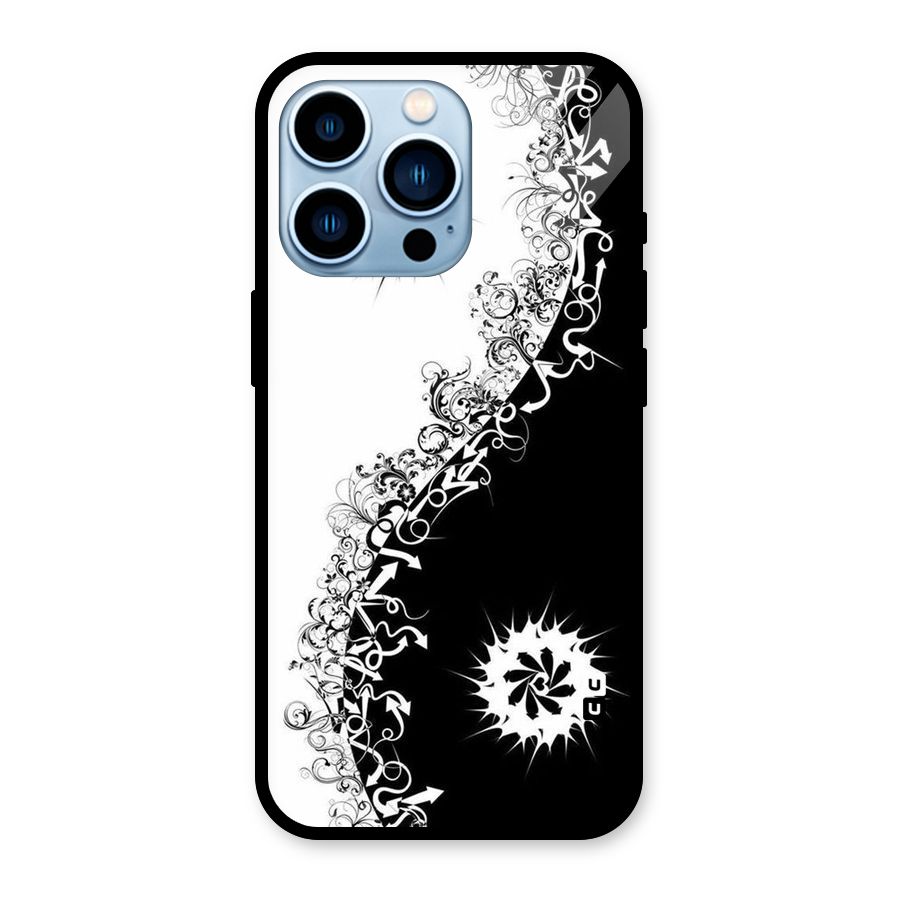 Half Peace Design Glass Back Case for iPhone 13 Pro
