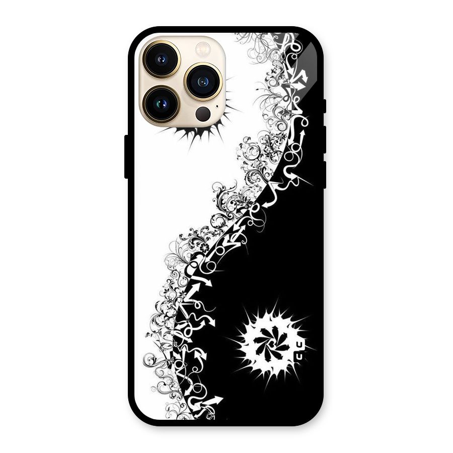 Half Peace Design Glass Back Case for iPhone 13 Pro Max