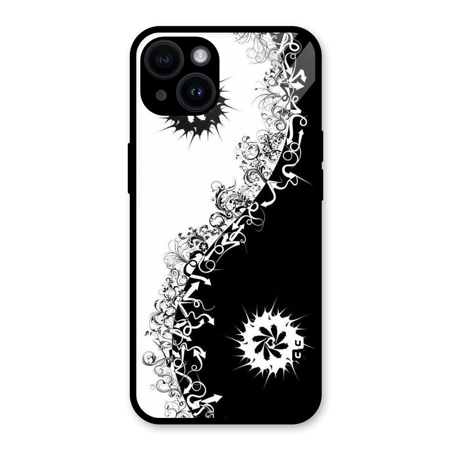 Half Peace Design Glass Back Case for iPhone 14