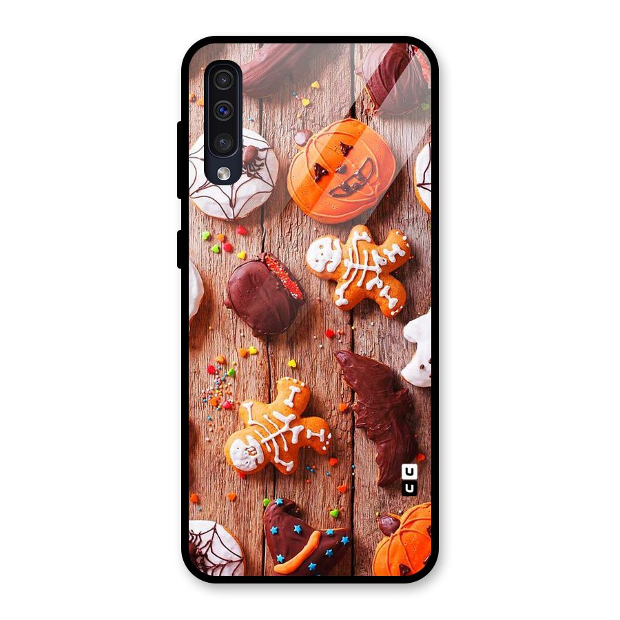 Halloween Chocolates Glass Back Case for Galaxy A50