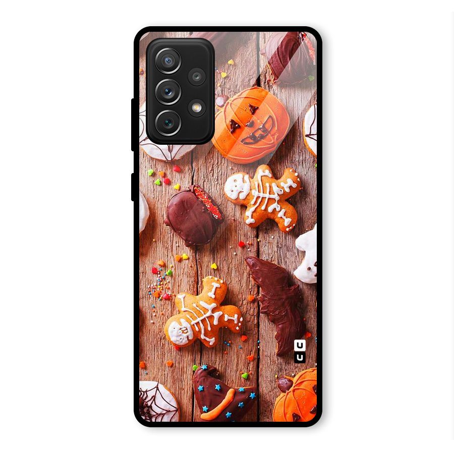 Halloween Chocolates Glass Back Case for Galaxy A72