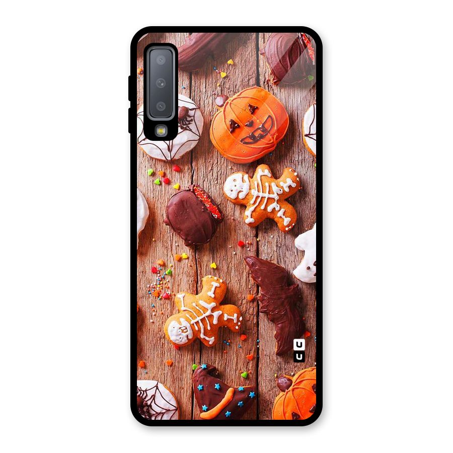 Halloween Chocolates Glass Back Case for Galaxy A7 (2018)