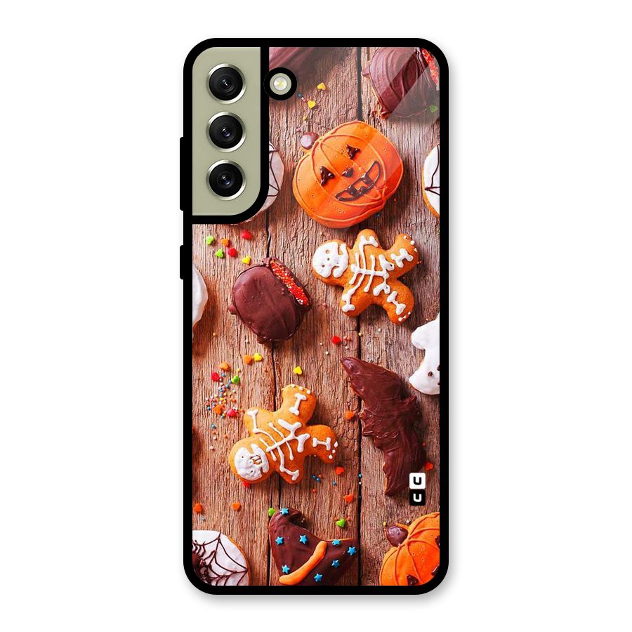 Halloween Chocolates Glass Back Case for Galaxy S21 FE 5G