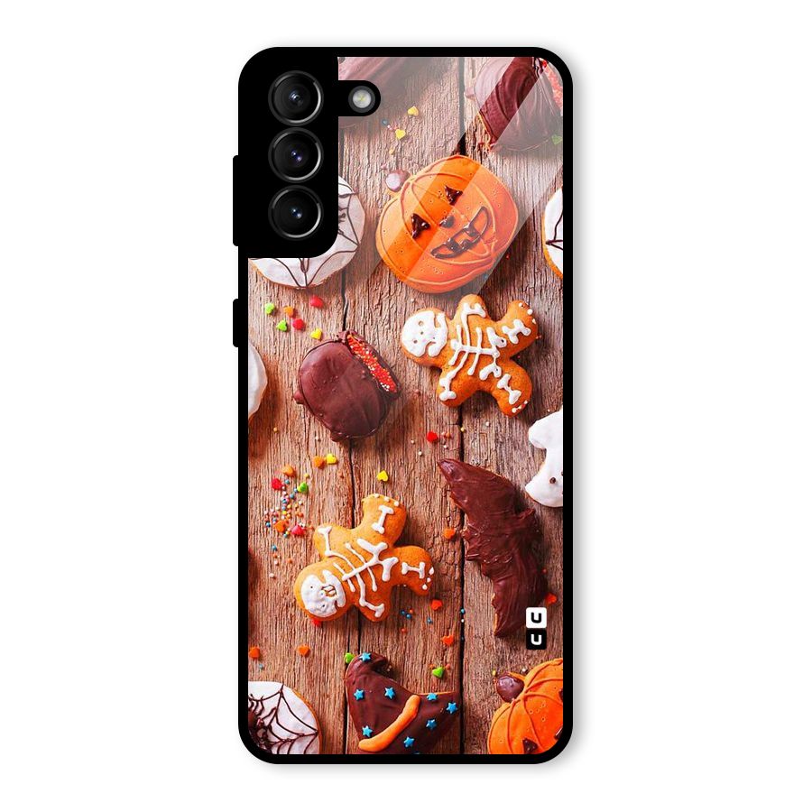 Halloween Chocolates Glass Back Case for Galaxy S21 Plus