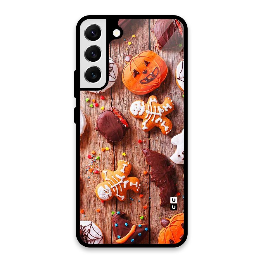Halloween Chocolates Glass Back Case for Galaxy S22 Plus 5G