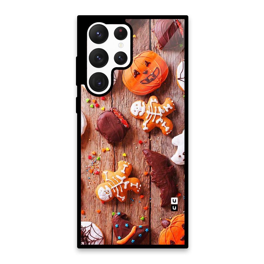 Halloween Chocolates Glass Back Case for Galaxy S22 Ultra 5G