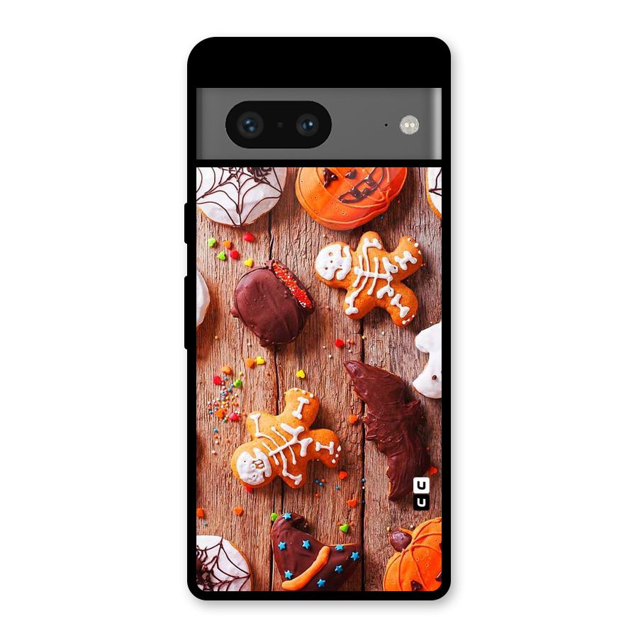 Halloween Chocolates Glass Back Case for Google Pixel 7