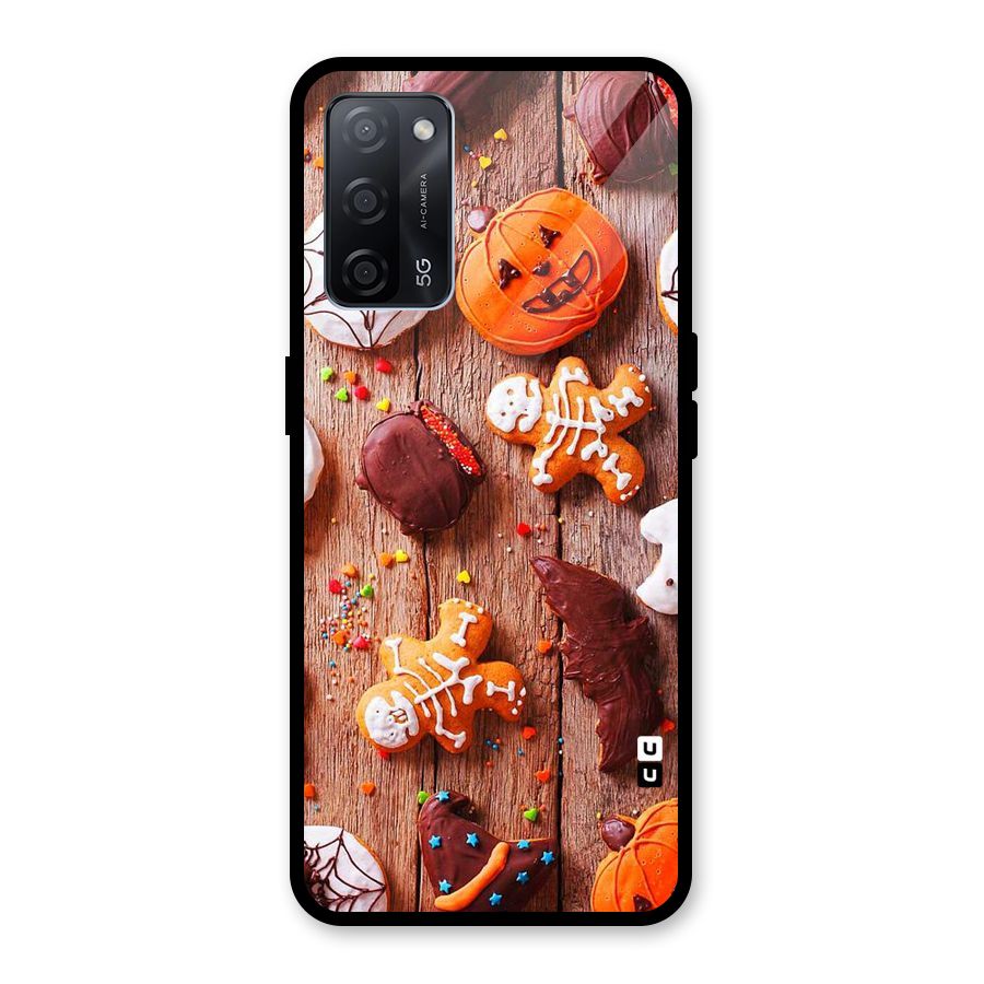 Halloween Chocolates Glass Back Case for Oppo A53s 5G