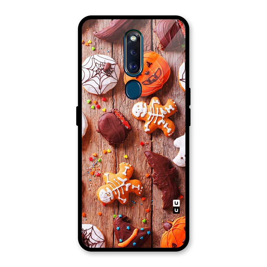 Halloween Chocolates Glass Back Case for Oppo F11 Pro