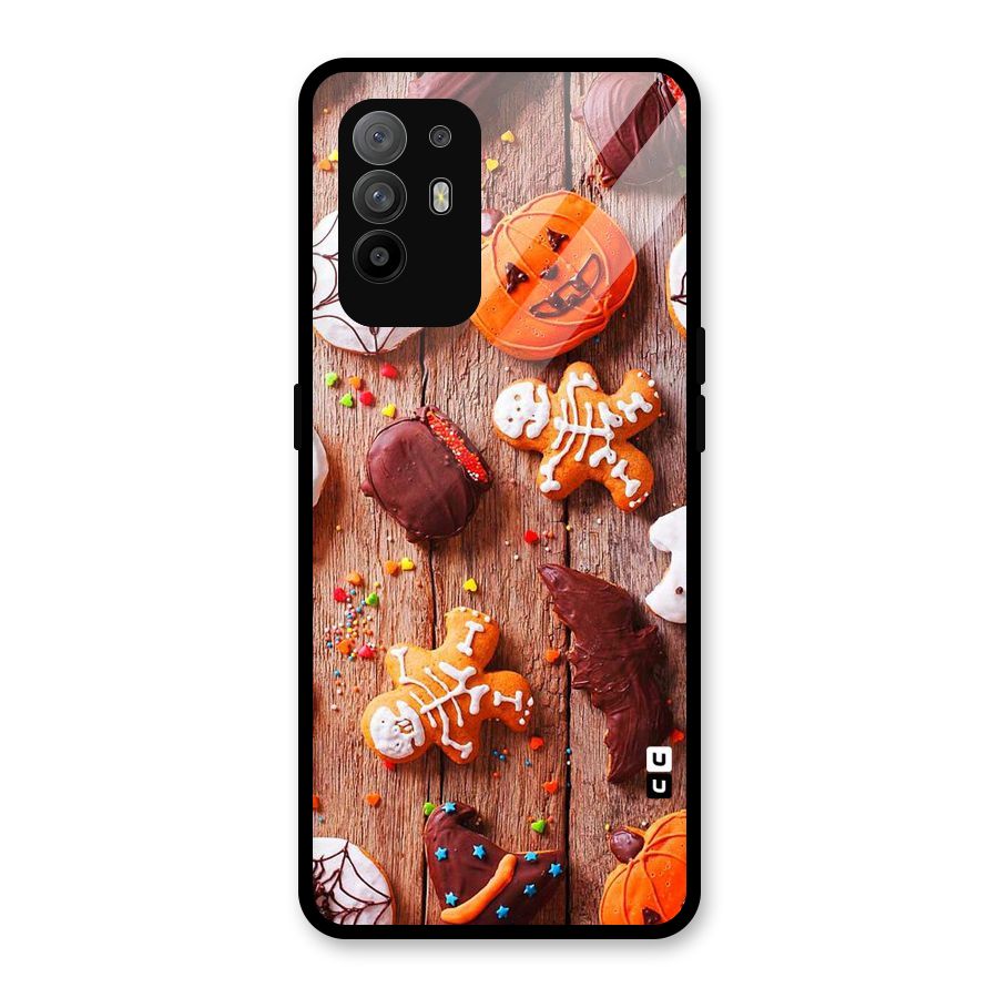 Halloween Chocolates Glass Back Case for Oppo F19 Pro Plus 5G