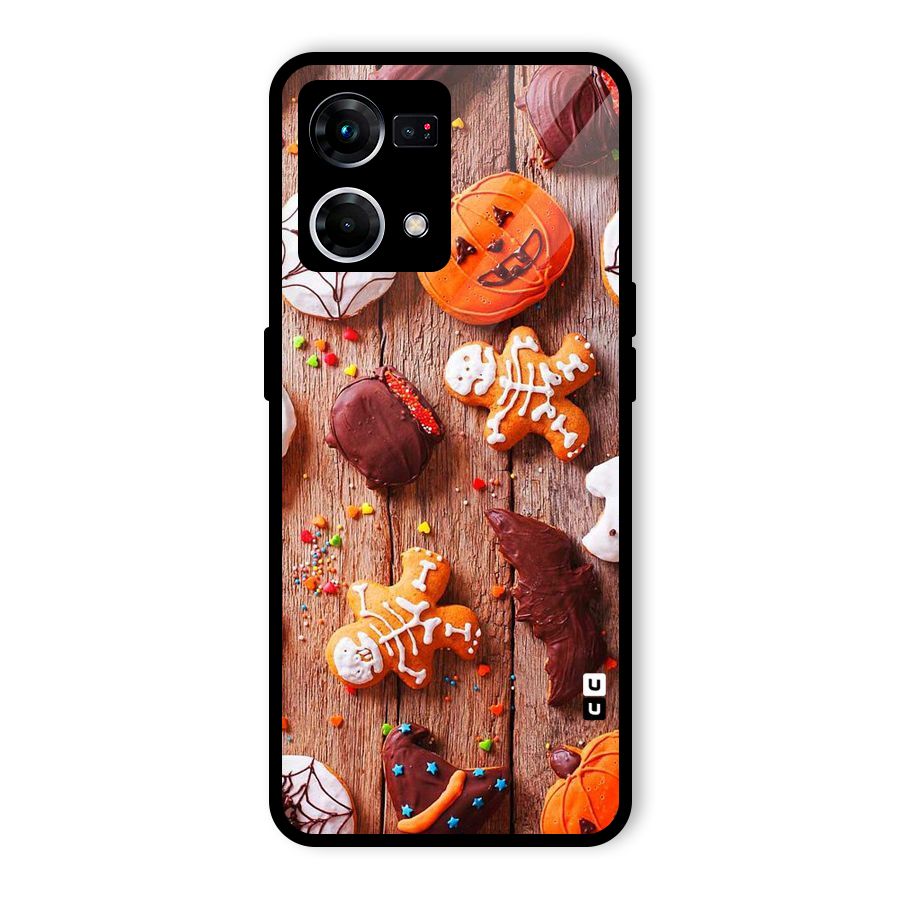 Halloween Chocolates Glass Back Case for Oppo F21s Pro 4G
