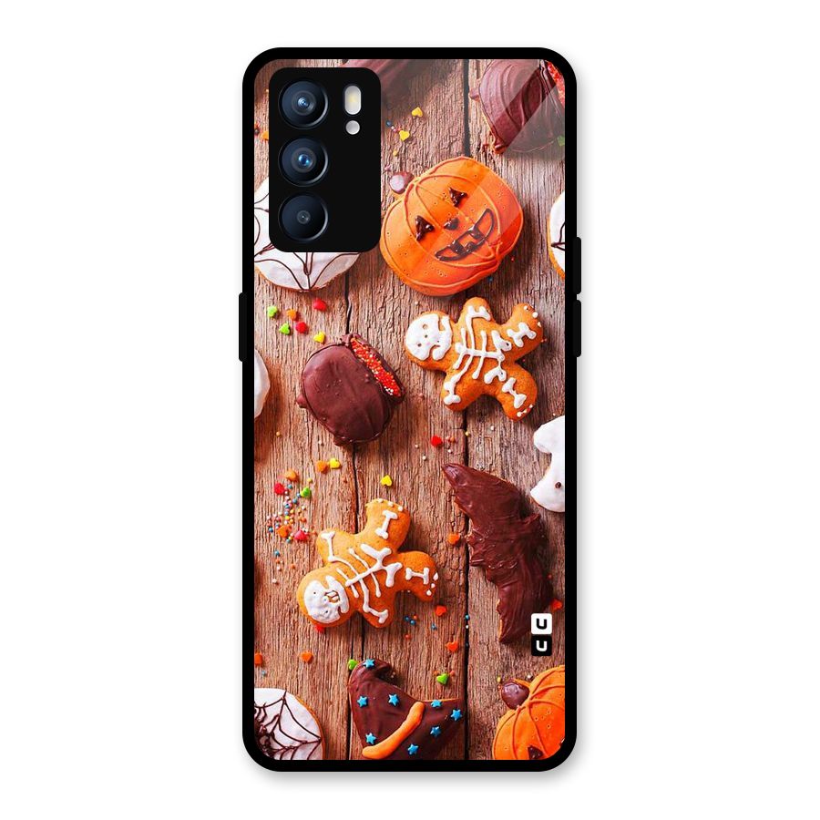 Halloween Chocolates Glass Back Case for Oppo Reno6 5G