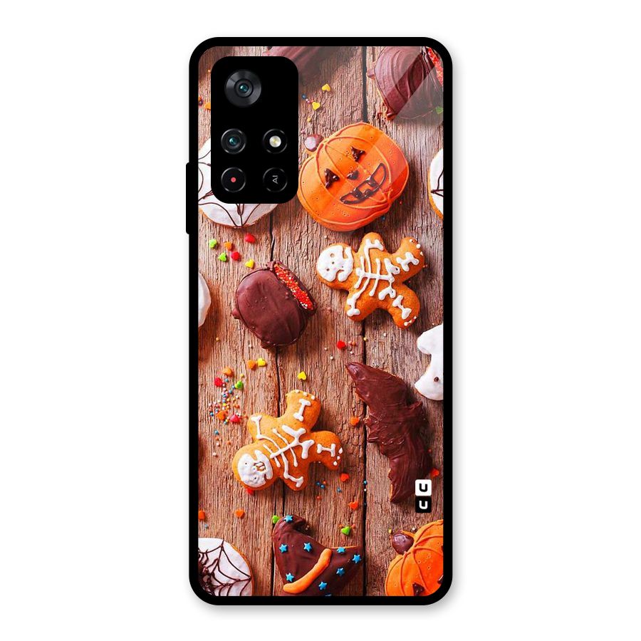 Halloween Chocolates Glass Back Case for Poco M4 Pro 5G