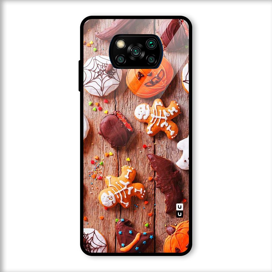 Halloween Chocolates Glass Back Case for Poco X3