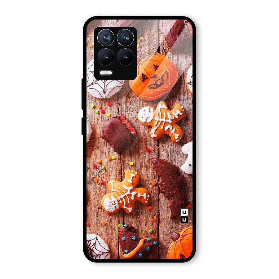 Halloween Chocolates Glass Back Case for Realme 8