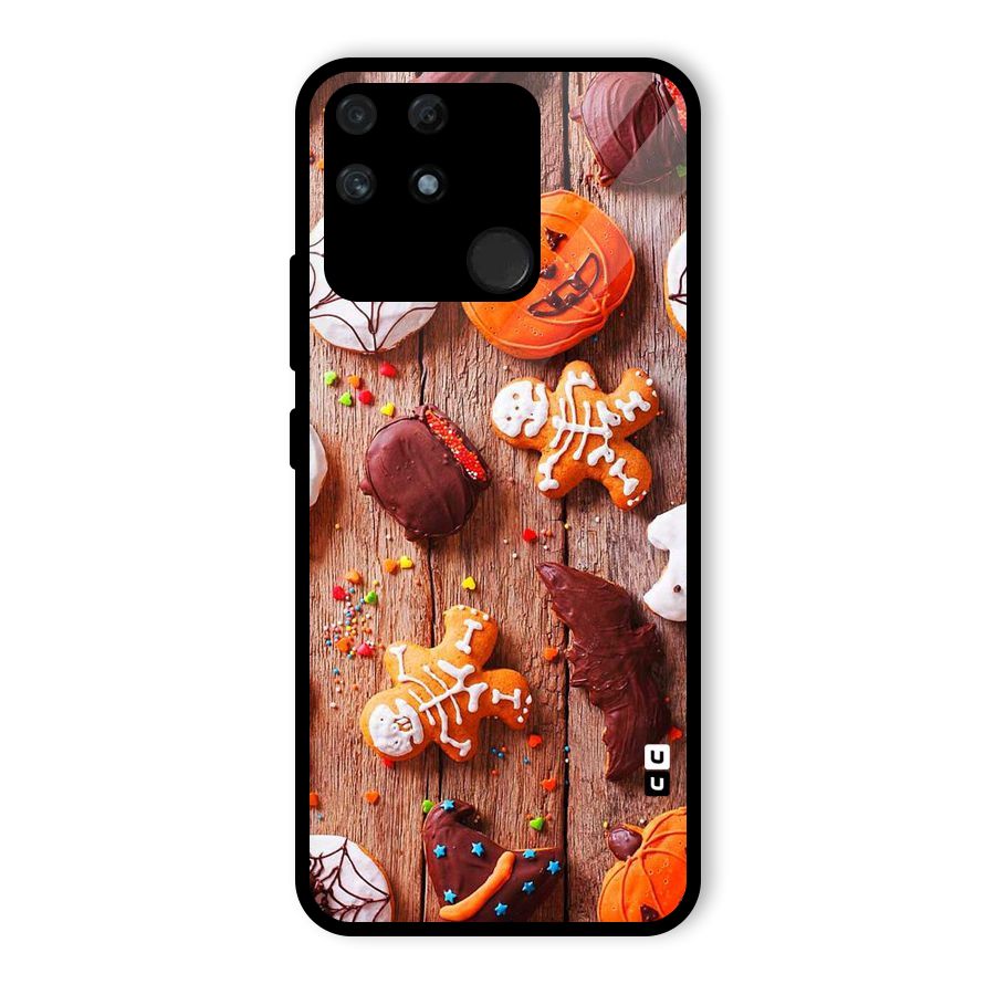 Halloween Chocolates Glass Back Case for Realme Narzo 50A