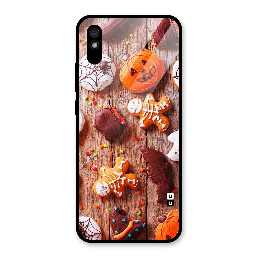 Halloween Chocolates Glass Back Case for Redmi 9A