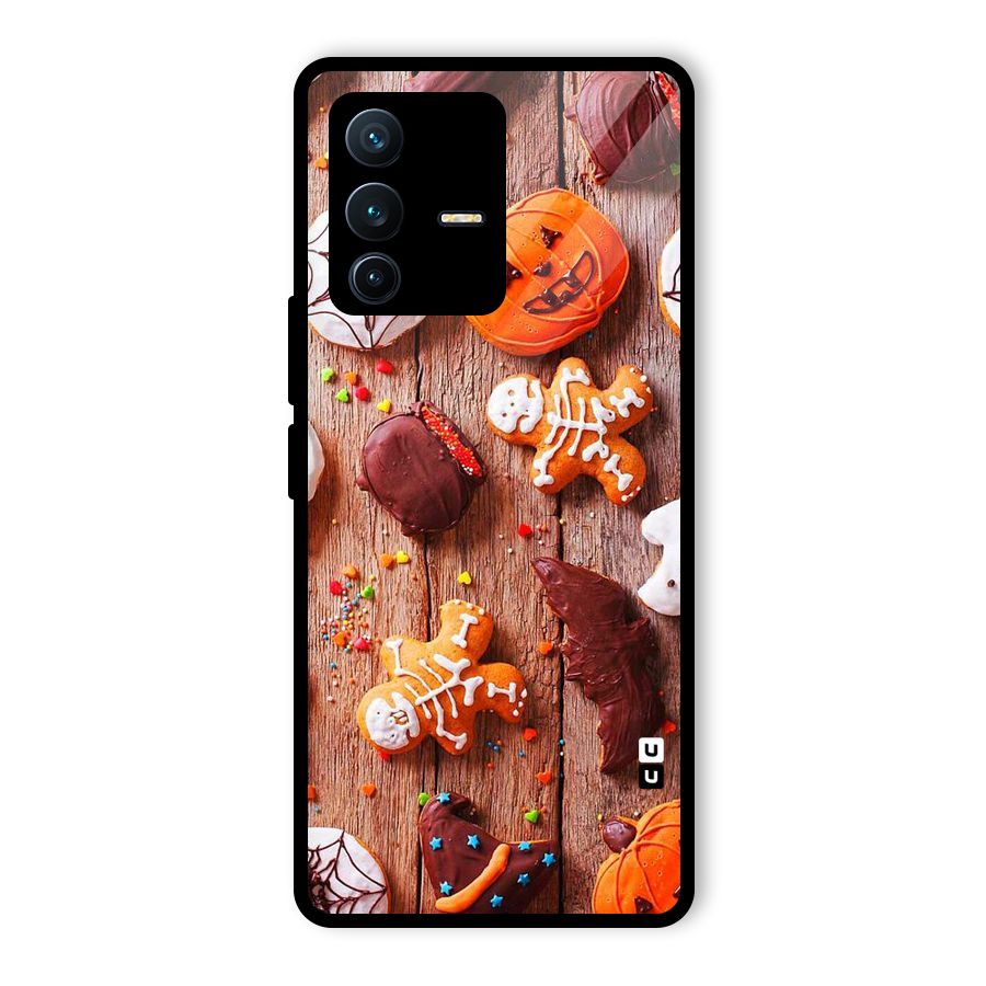 Halloween Chocolates Glass Back Case for Vivo V23 Pro