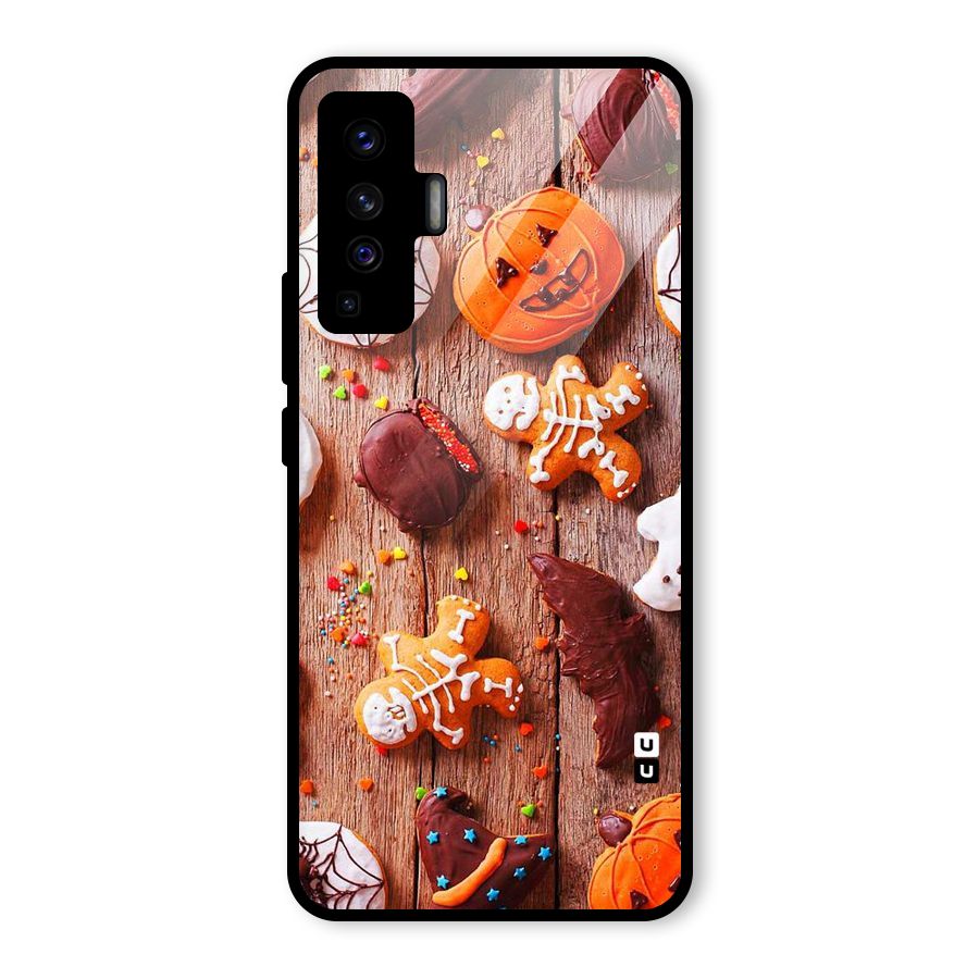 Halloween Chocolates Glass Back Case for Vivo X50