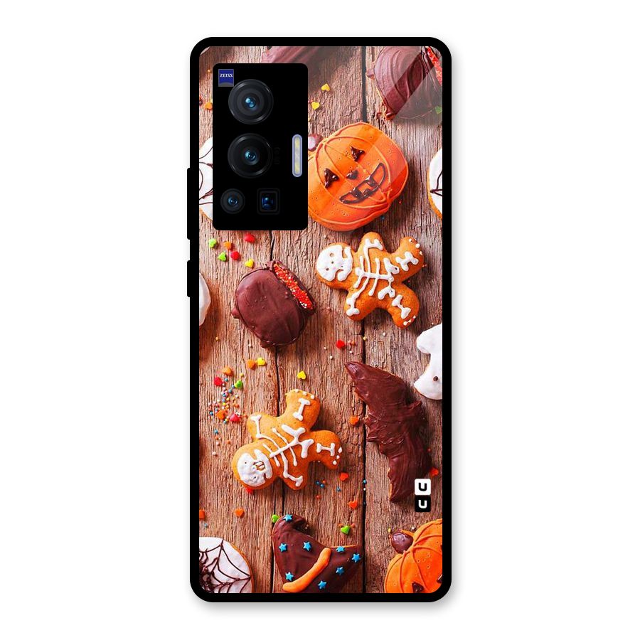 Halloween Chocolates Glass Back Case for Vivo X70 Pro