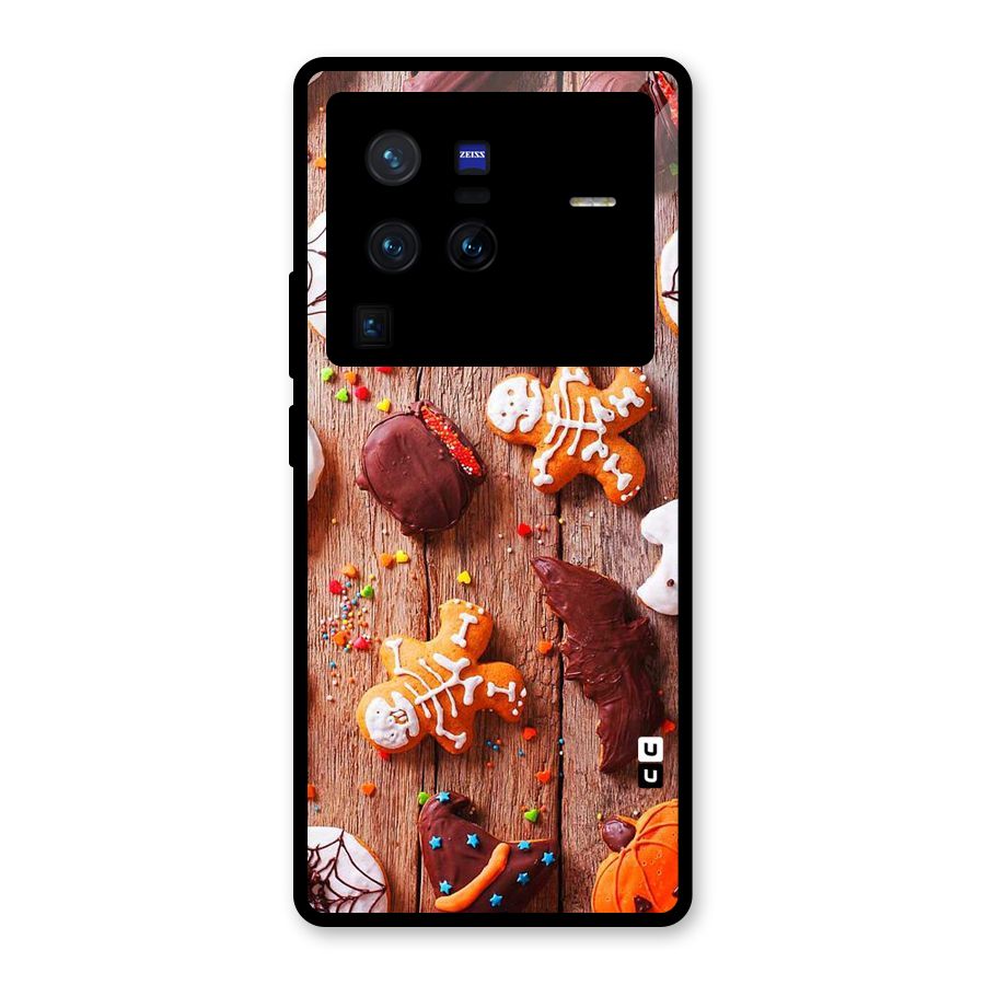 Halloween Chocolates Glass Back Case for Vivo X80 Pro